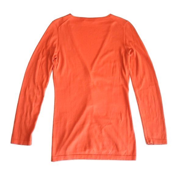 IMMA Orange Long Sleeve Casual Lightweight Cardigan Sweater size S - Picture 6 of 10